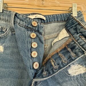 KanCan Women's High Waist Blue Denim Shorts